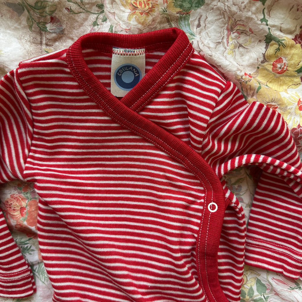 Cosilana Wrap-Body, Röd/Randig