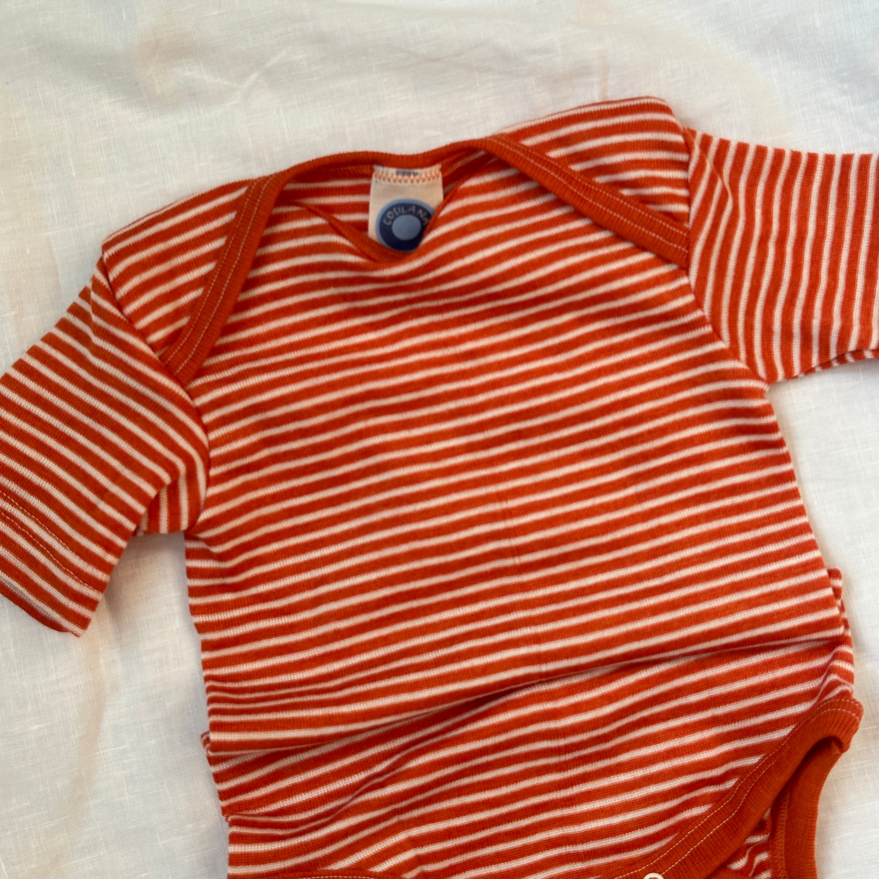 Cosilana Body Kortärmad, Orange/Randig