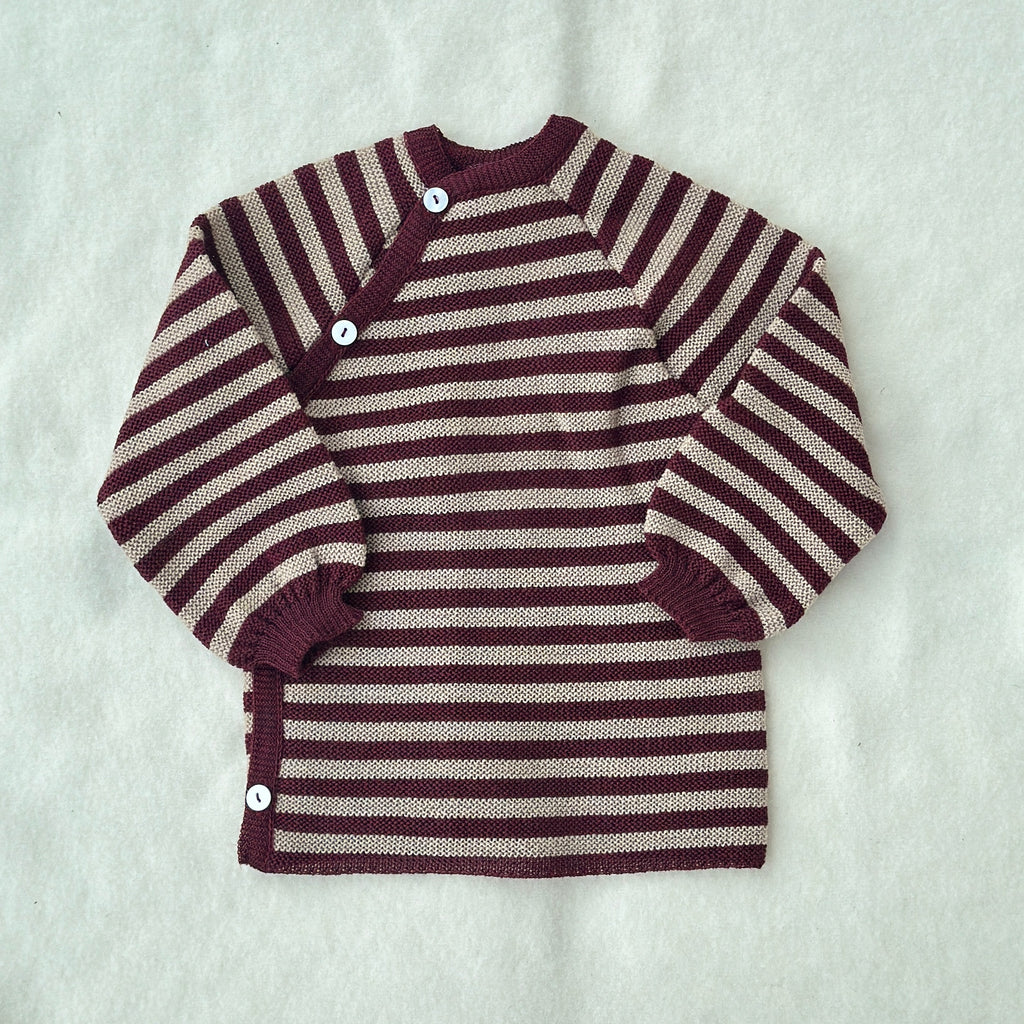 Reiff Schlüttli Tröja Ull, Vinröd/Beige