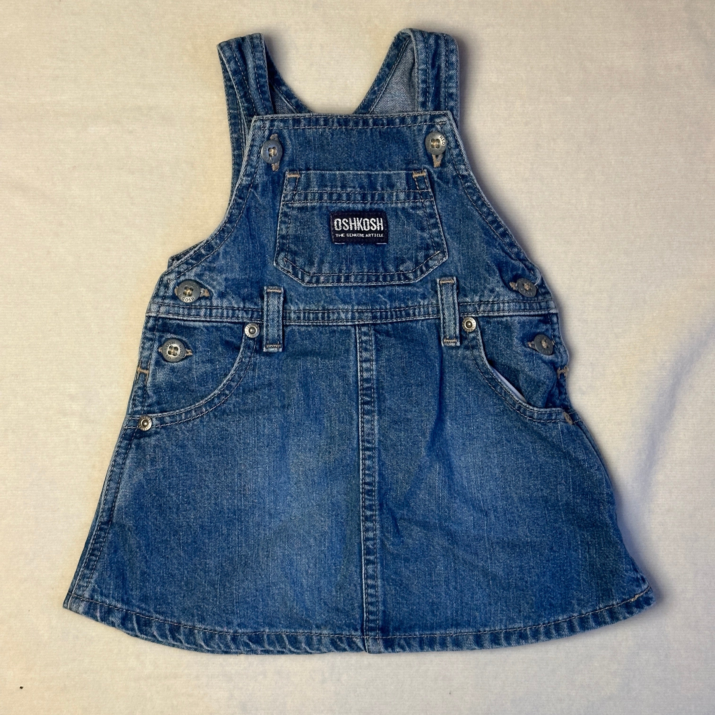 Vintage Oshkosh Hängselklänning 12 mån